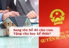 Sang tên Sổ đỏ cho con cái: Nên tặng cho hay để thừa kế?